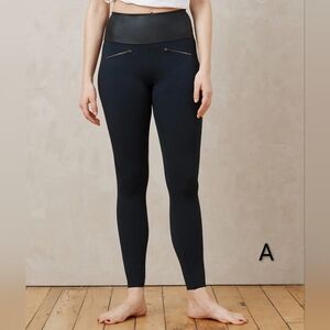 A DAY Black Legging with Gold Zipper Pocket